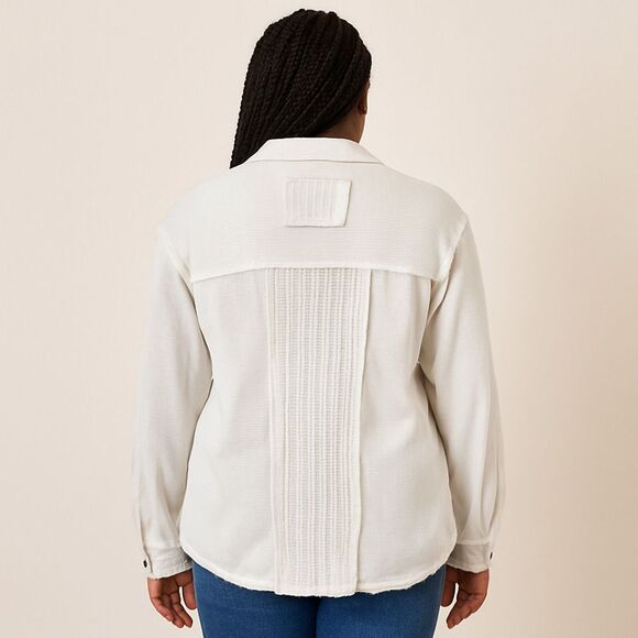 NEW POL Oversized Small Textured White Knit Button Down Sweater Relaxed Fit BOHO - Picture 2 of 16